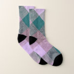Motif du triangle de plaid vert Lavender<br><div class="desc">Des chaussettes de lavande et de triangle vert motif plaid pour une nouvelle touche moderne sur plaid!</div>