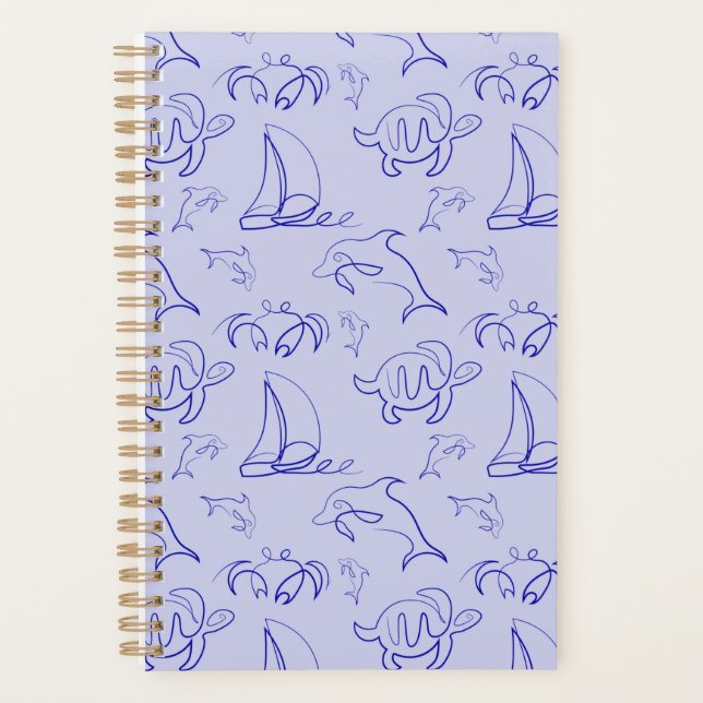 Motif d'une ligne d'animal marin et voilier (Devant)