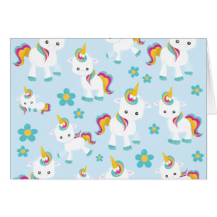 Motif D'Unicornes, De Mignons Unicornes, Fleurs
