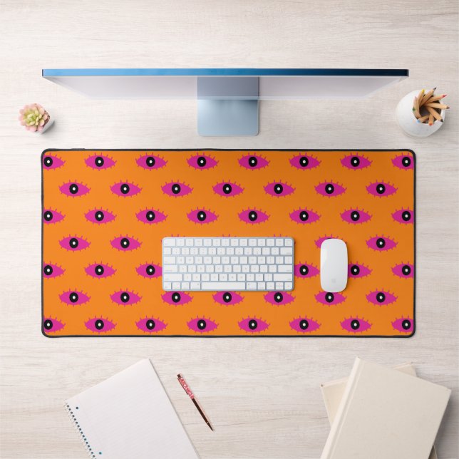 Motif d'yeux mal moderne brûlé orange BOHO Chic (Bureau 1)