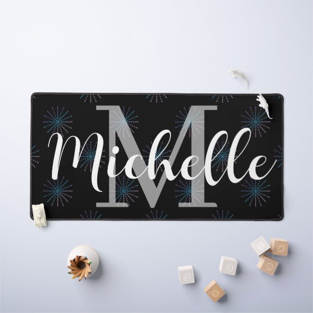 Motif éclaté de nom et d'initiales personnalisés (Tableau pour enfants)