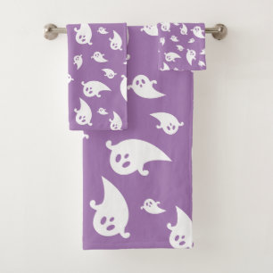 Motif éffrayant Ghost sur Purple Cute Halloween