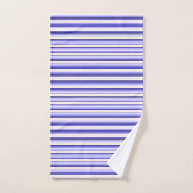 Motif électrique bleu et beige cinq bandes (Serviette à main)