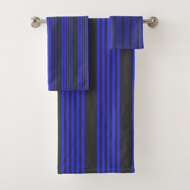 Motif électrique bleu et charbon cinq bandes (En situation)