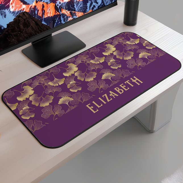 Motif élégant de Ginkgo Nom Or Violet (Créateur téléchargé)