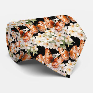 Motif élégant de jardin papillon Cravate