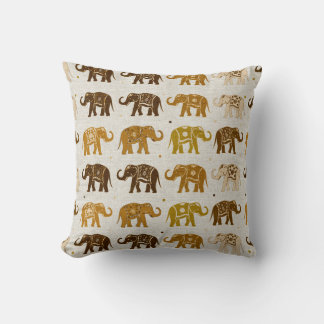 Motif éléphant Lin Look Coussin