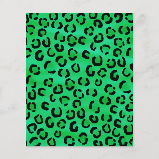 Motif Empreinte de léopard couleur émeraude. (Devant)