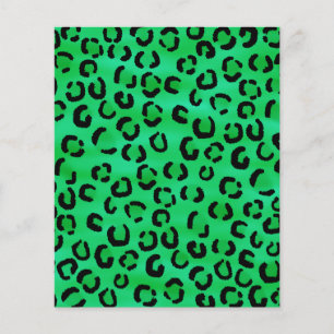 Motif Empreinte de léopard couleur émeraude.