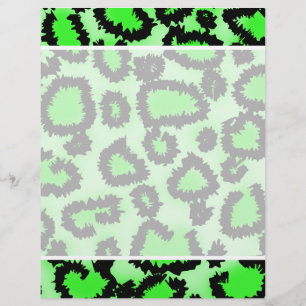 Motif Empreinte de léopard noir et vert citron.