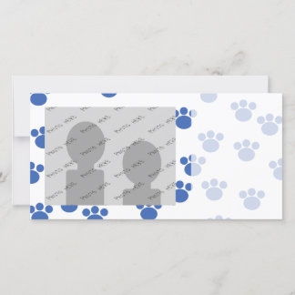 Motif Empreinte de patte animal. Bleu et Blanc.