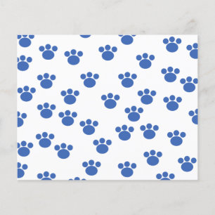 Motif Empreinte de patte animal. Bleu et Blanc.