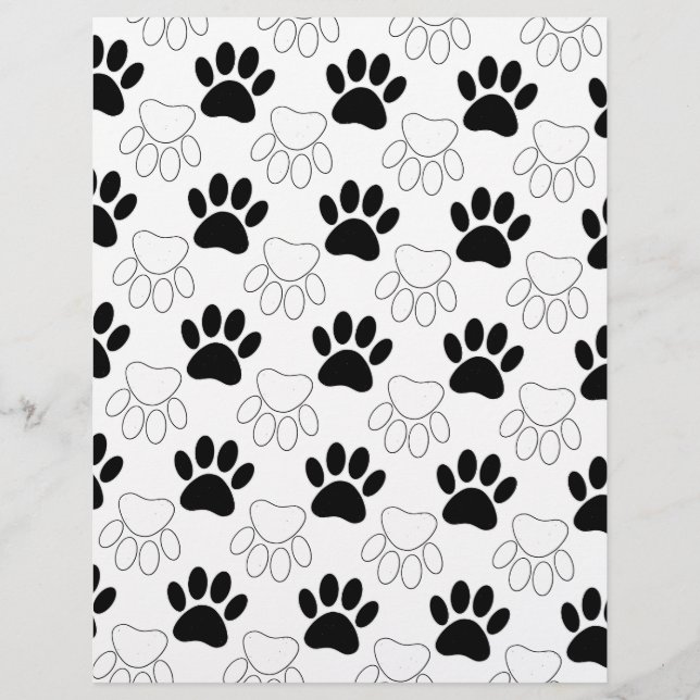 Motif Empreinte de patte de chien noir et blanc (Devant)