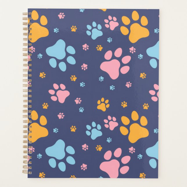 Motif Empreintes de Pattes d'Animaux Colorés (Devant)