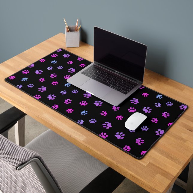 Motif Empreintes de pattes mignon rose violet bleu (Bureau 2)