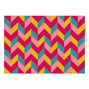 Motif en arête de poisson jaune vert-bleu rose de