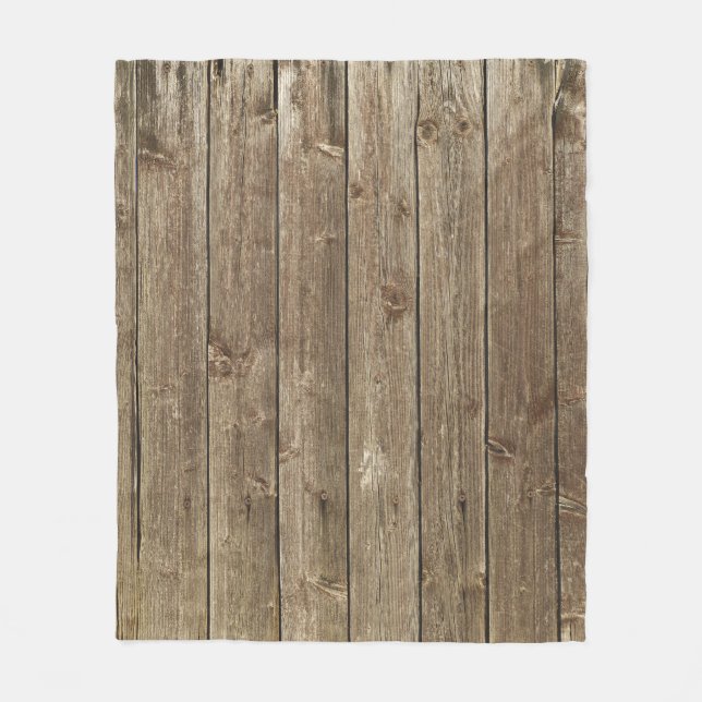 Motif en bois Brown Couverture en polaire rustique (Devant)