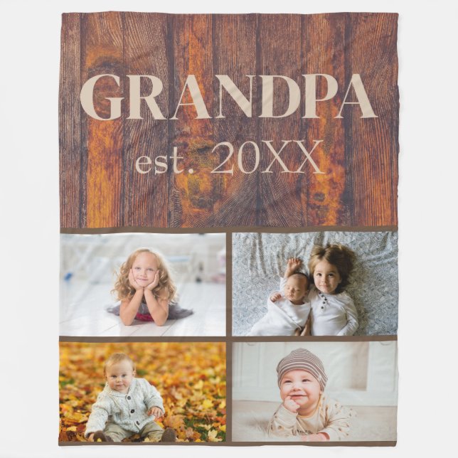 Motif en bois pour la couverture en polaire grand- (Devant)