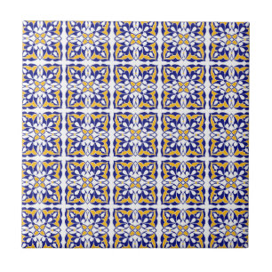 Motif en carreaux Bleu Blanc Marocain