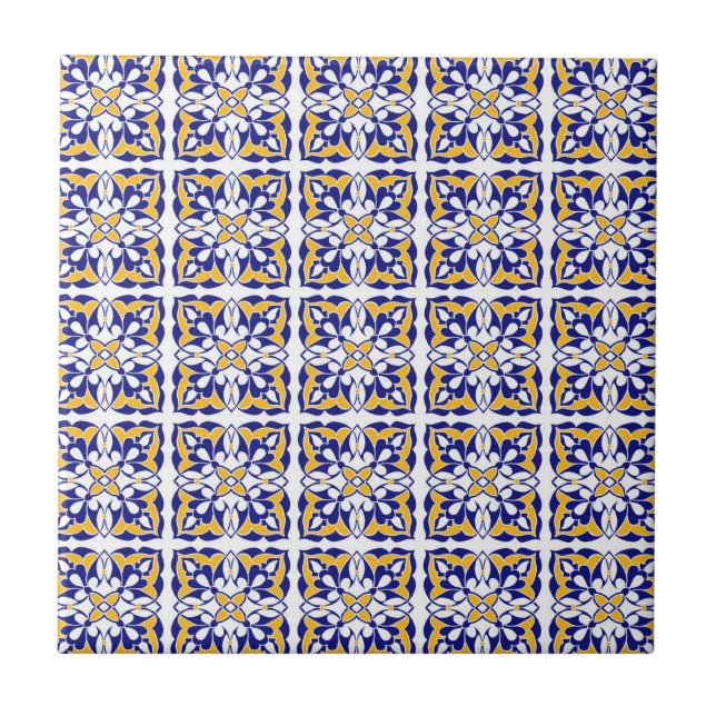 Motif en carreaux Bleu Blanc Marocain (Devant)
