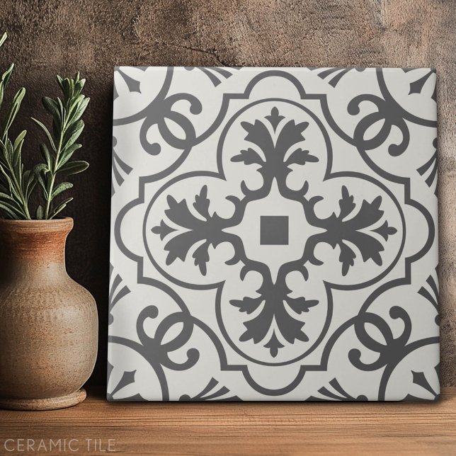 Motif en carreaux de ferme - gris et blanc cassé (Custom Tile)
