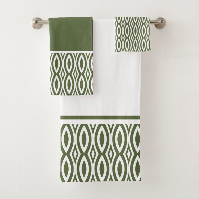 Motif en croissant marquise vert et blanc (En situation)