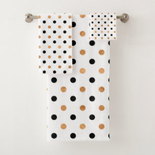 Motif en cuivre et points noirs sur blanc