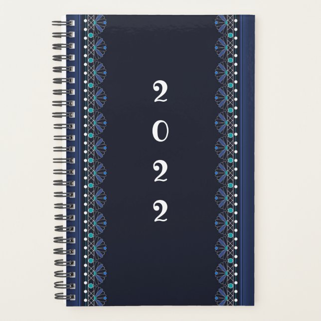 Motif en dentelle bleue Boho Planner (Devant)