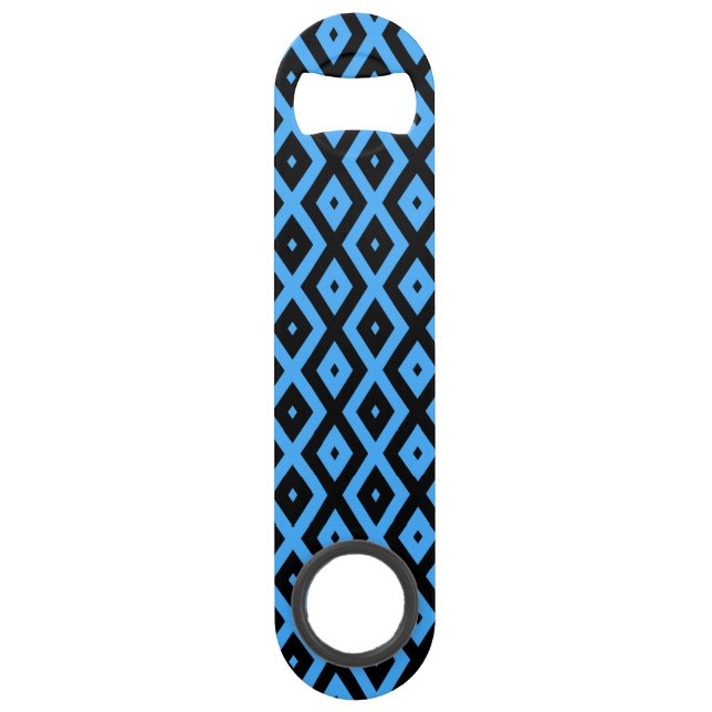 Motif en diamant bleu ciel et noir (Devant)