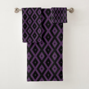 Motif en diamant noir et violet foncé