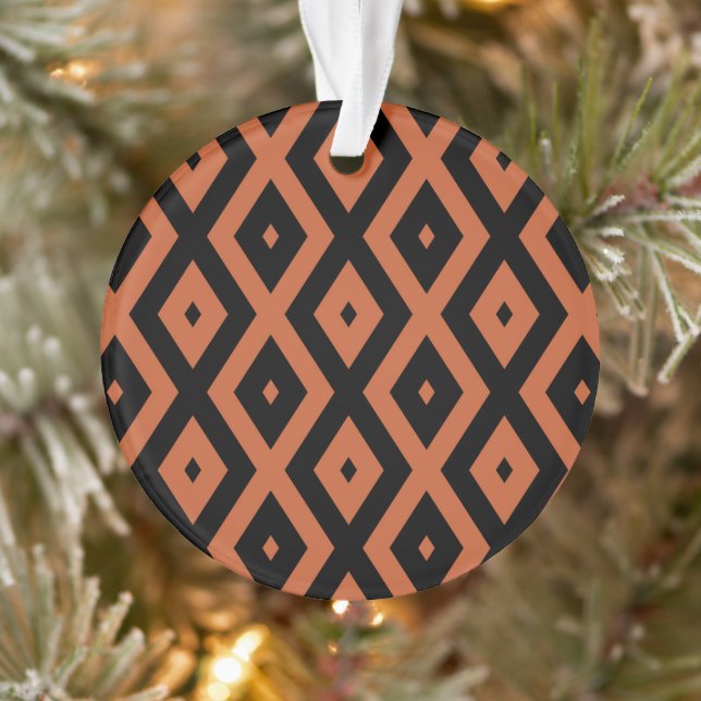 Motif en diamant orange et noir (Arbre)
