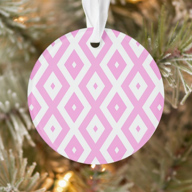 Motif en diamant rose et blanc (Arbre)