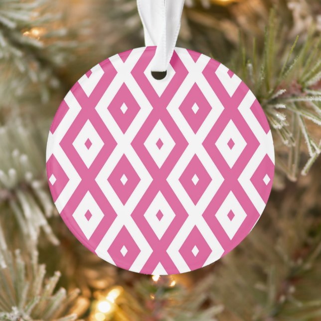 Motif en diamant rose et blanc (Arbre)