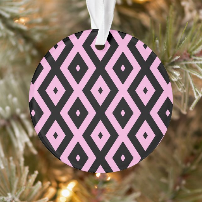 Motif en diamant rose pâle et noir (Arbre)