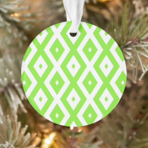 Motif en diamant vert et blanc