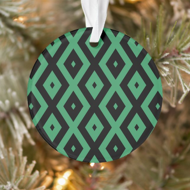 Motif en diamant vert et noir (Arbre)