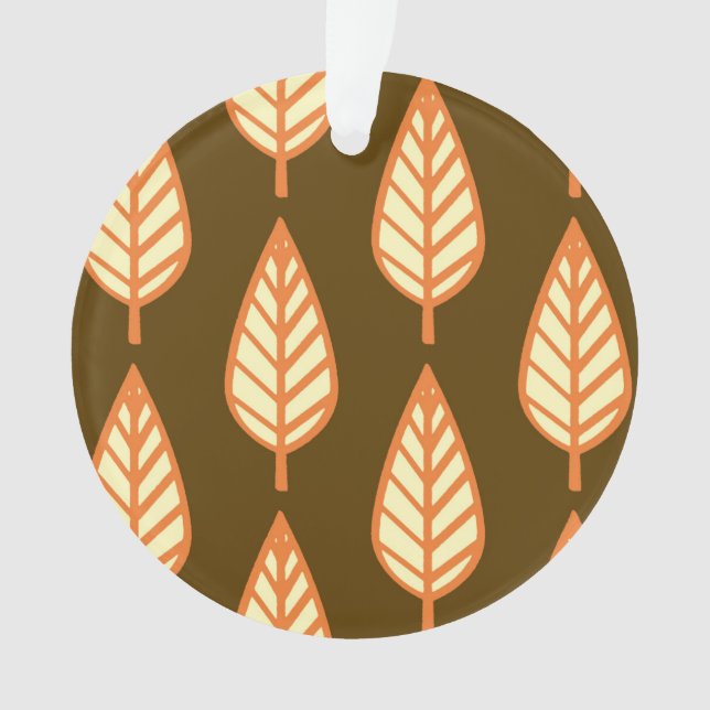 Motif en feuille de hêtre - orange et brun (devant)