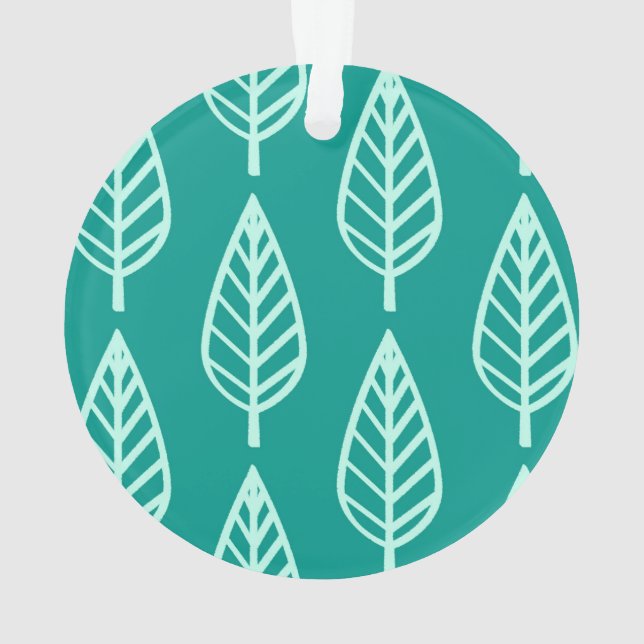 Motif en feuille de hêtre - Peacock et aqua (dos)