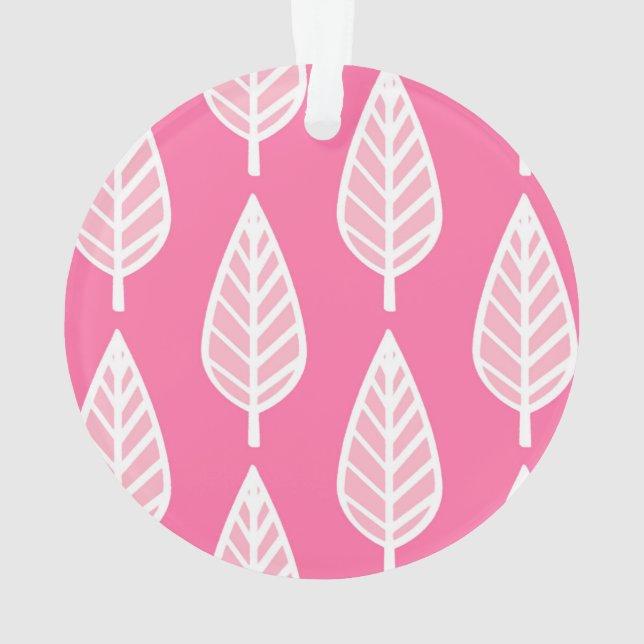 Motif en feuille de hêtre - Rose chaud et blanc (dos)