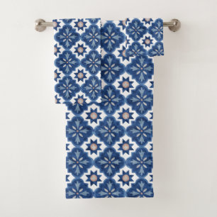 Motif en mosaïque bleue
