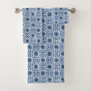 Motif en mosaïque bleue