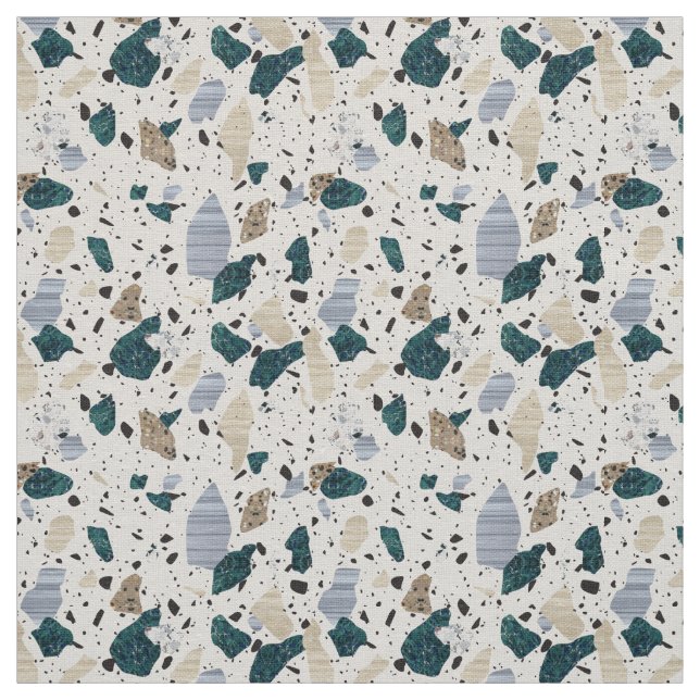 Motif en mosaïque de Terrazzo - Verdure sur tissu  (Échantillon)