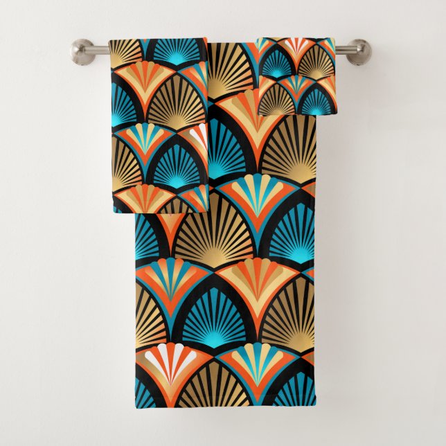 Motif en or feuille de palme géométrique Art Déco (En situation)