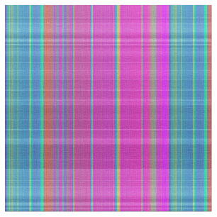 Motif en tissu patiné rose néon et bleu