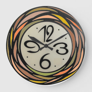Motif en verre coloré - Horloge murale