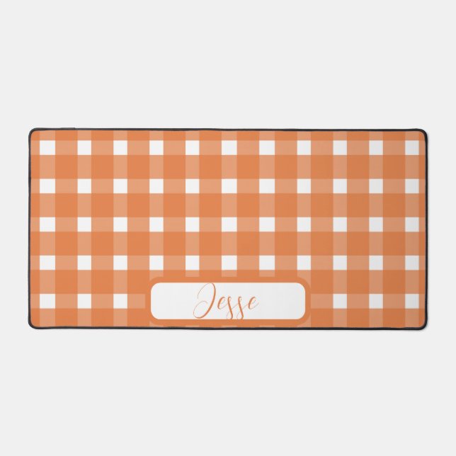 Motif En vichy blanc orange (Recto)