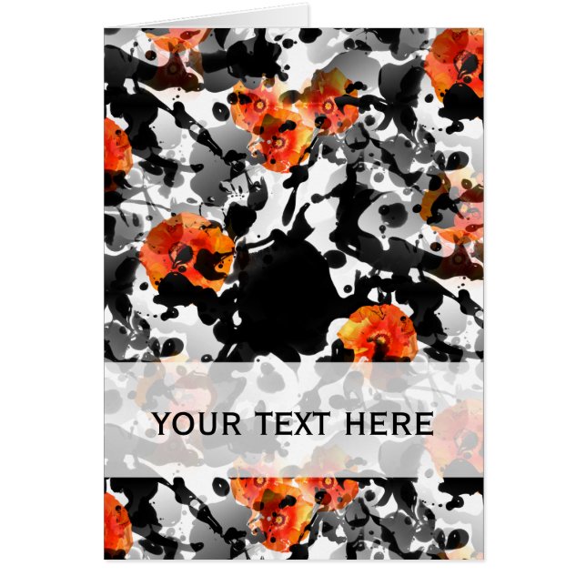 Motif ENCRE NOIRE & COQUELICOTS + votre fond & idé (Devant)