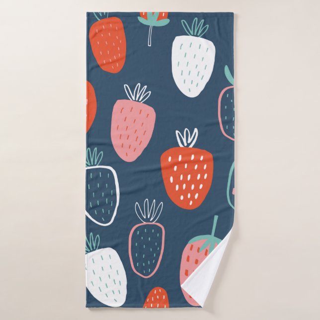 Motif enfantin sans couture avec strawber dessiné  (Serviette de bain)