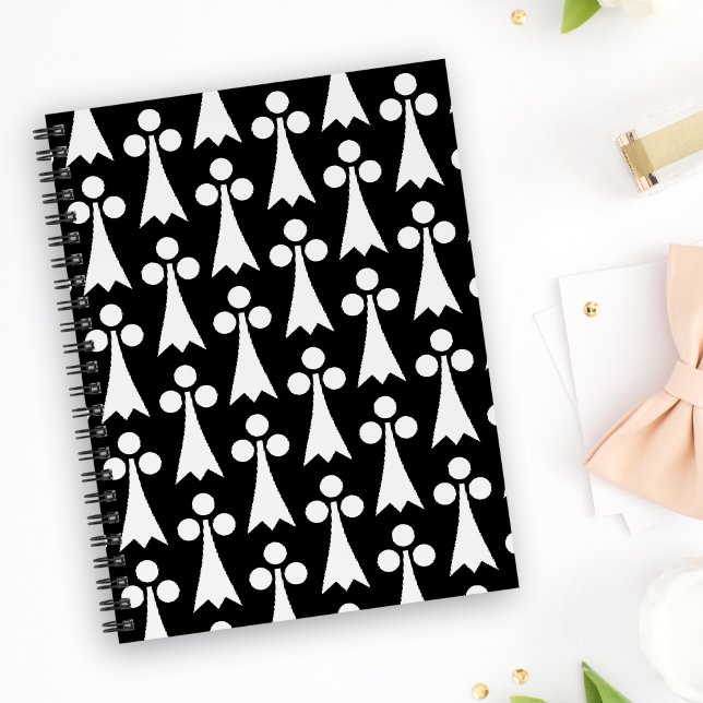 Motif Ermine, Motif Médiéval, Blanc sur Noir (Créateur téléchargé)