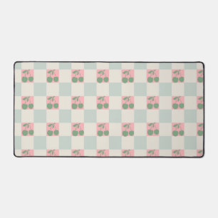 Motif esthétique vert rose à carreaux Y2K Cerise